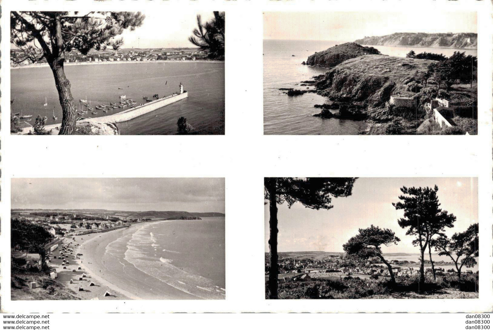 22 ERQUY VUES GENERALES POINTE DE LA HOUSSAYE PLAGE DE CAROUAL CPSM - Erquy