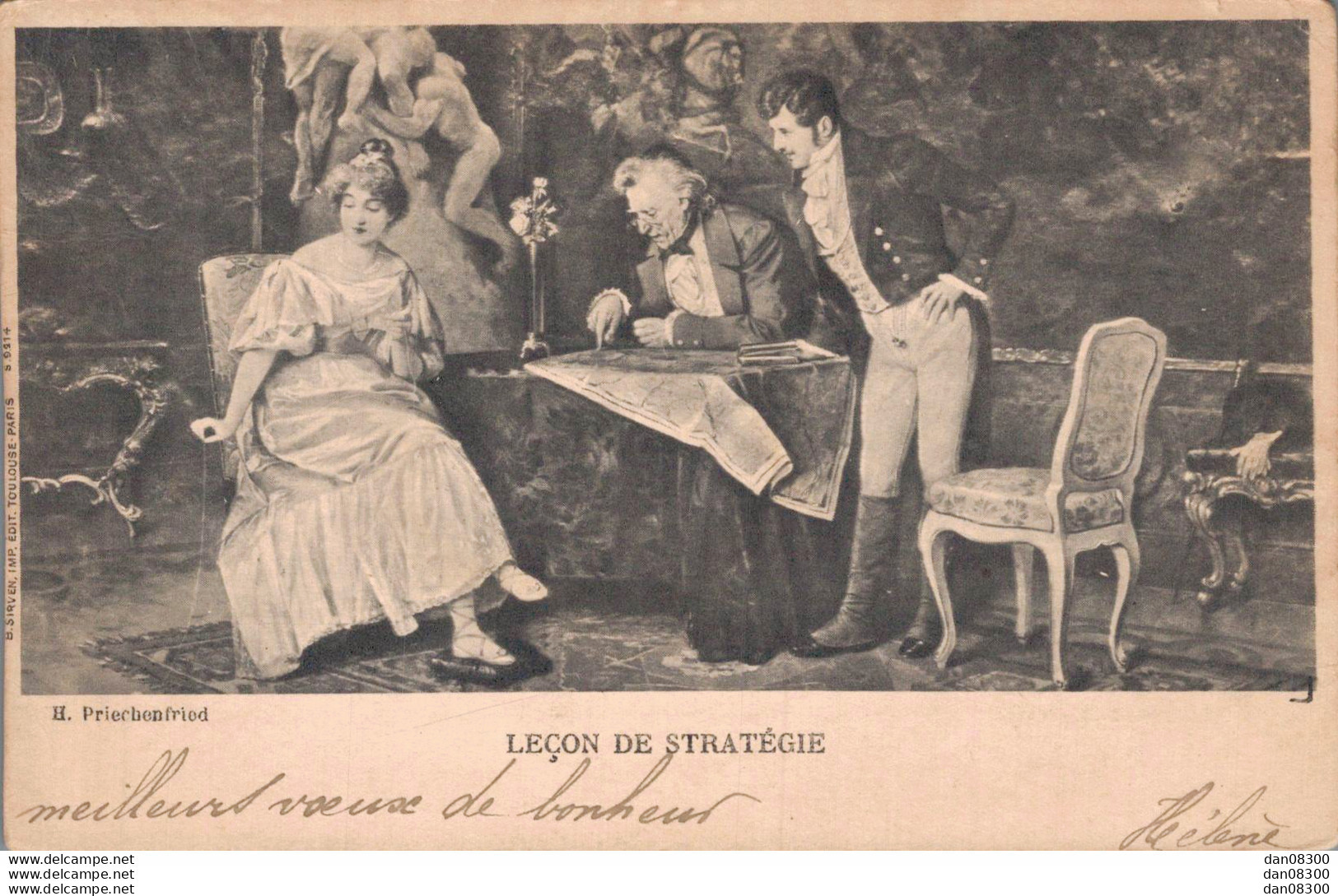 LECON DE STRATEGIE TABLEAU DE H. PRIECHONFRIED - Malerei & Gemälde