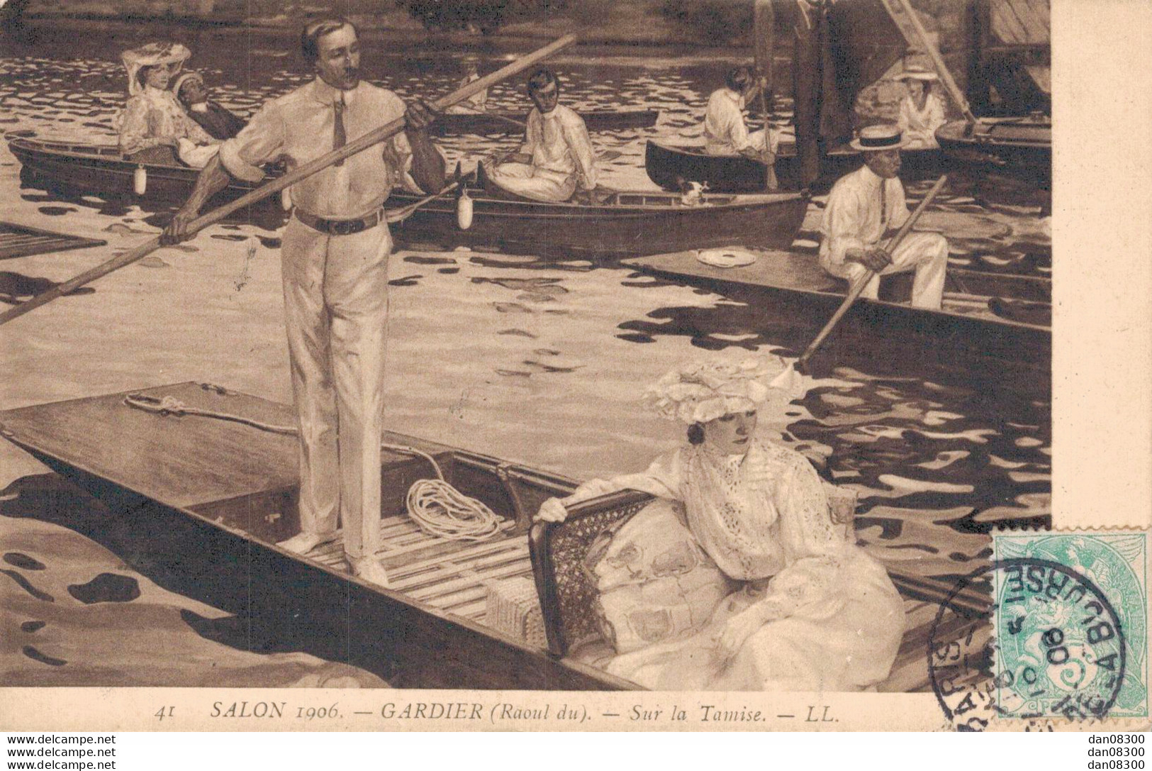 SALON 1906 SUR LA TAMISE TABLEAU DE RAOUL DU GARDIER - Malerei & Gemälde