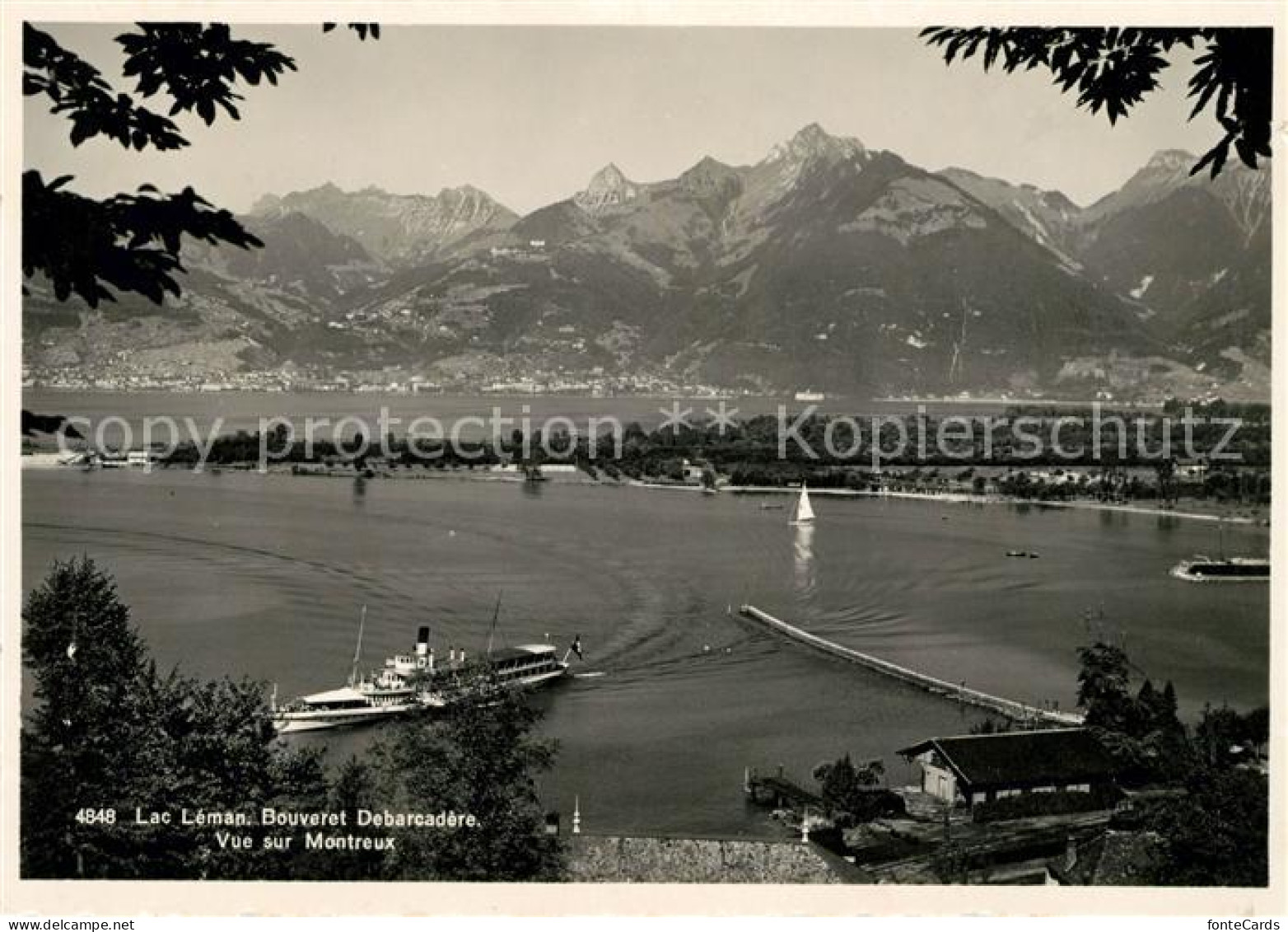 13059947 Lac Leman Genfersee Bouveret Debarcadere Vue Sur Montreux Lac Leman Gen - Autres & Non Classés