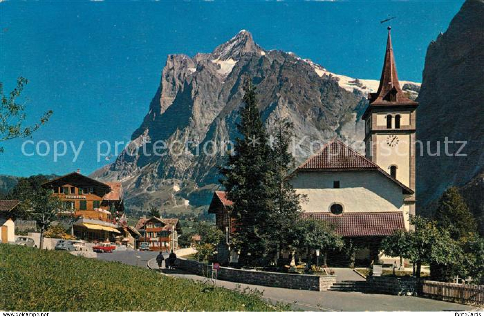 13051229 Grindelwald Kirche Wetterhorn Grindelwald - Sonstige & Ohne Zuordnung