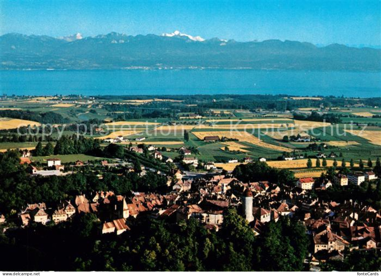 13043529 Aubonne VD Lac Leman Et Le Mont Blanc Vue Aerienne Aubonne VD - Autres & Non Classés