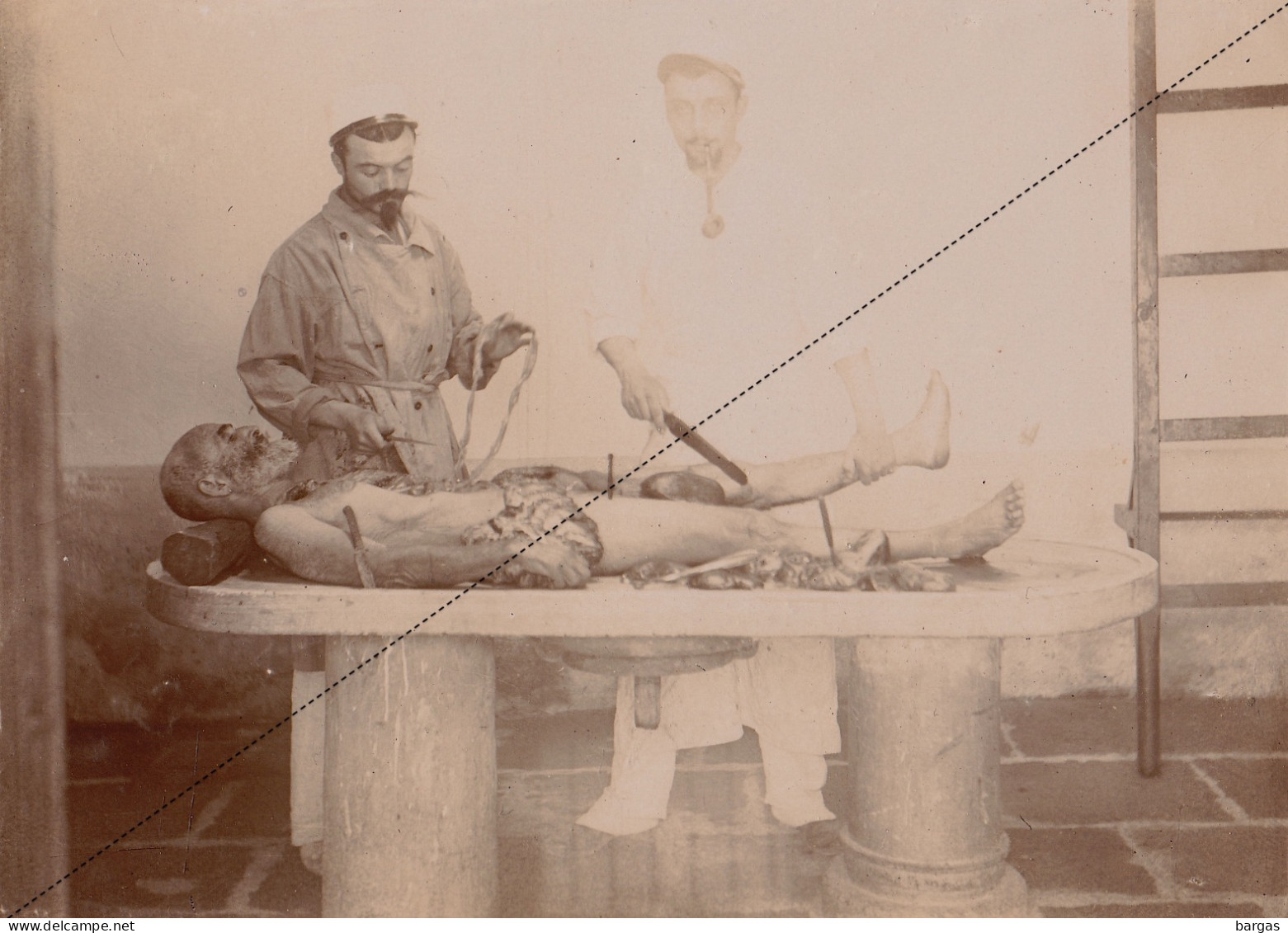 Photo Afrique Algérie Autopsie à Djelfa Chirurgie Médecin Souvenir Mission Géodésique Militaire Boulard Gentil - Oud (voor 1900)