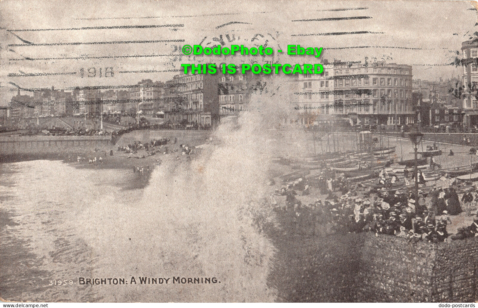 R356712 31959. Brighton. A Windy Morning. Sepiatone Series. Photochrom. 1918 - Monde