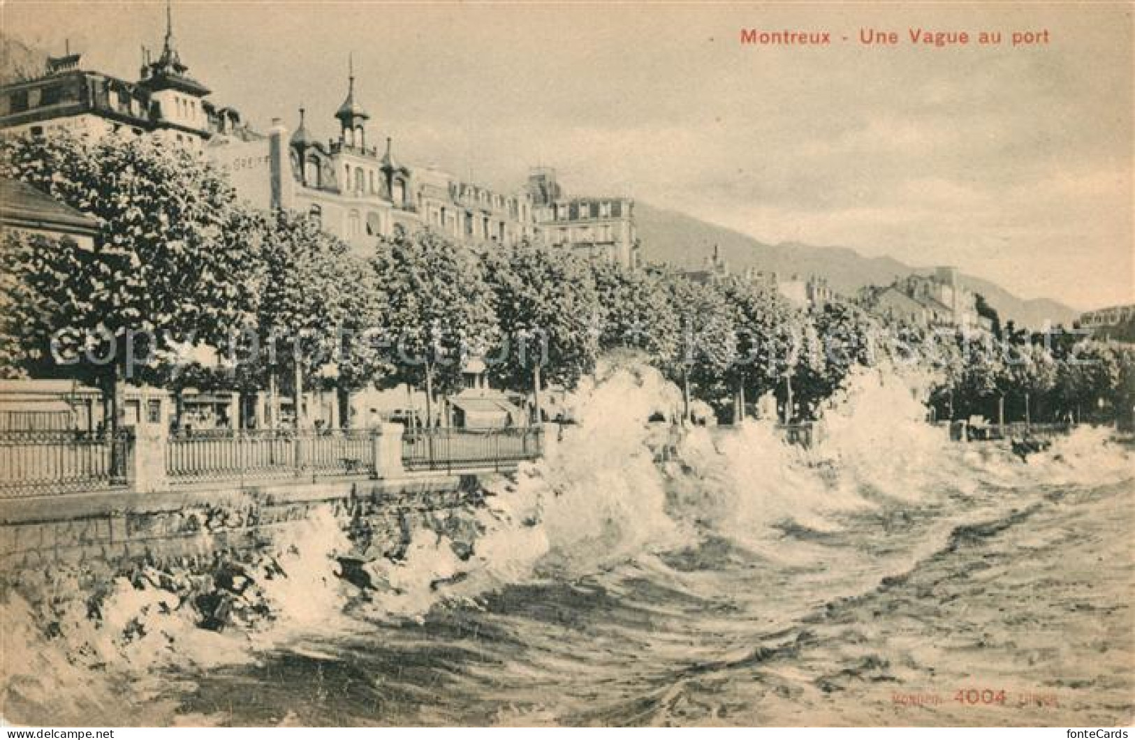 13038609 Montreux VD Une Vague Au Port Montreux - Other & Unclassified