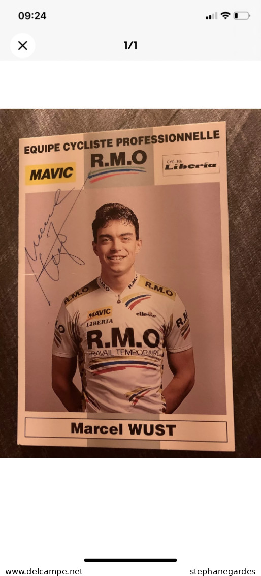 Carte Postale Cyclisme Marcel WUST Avec Autographe Équipe RMO - Radsport