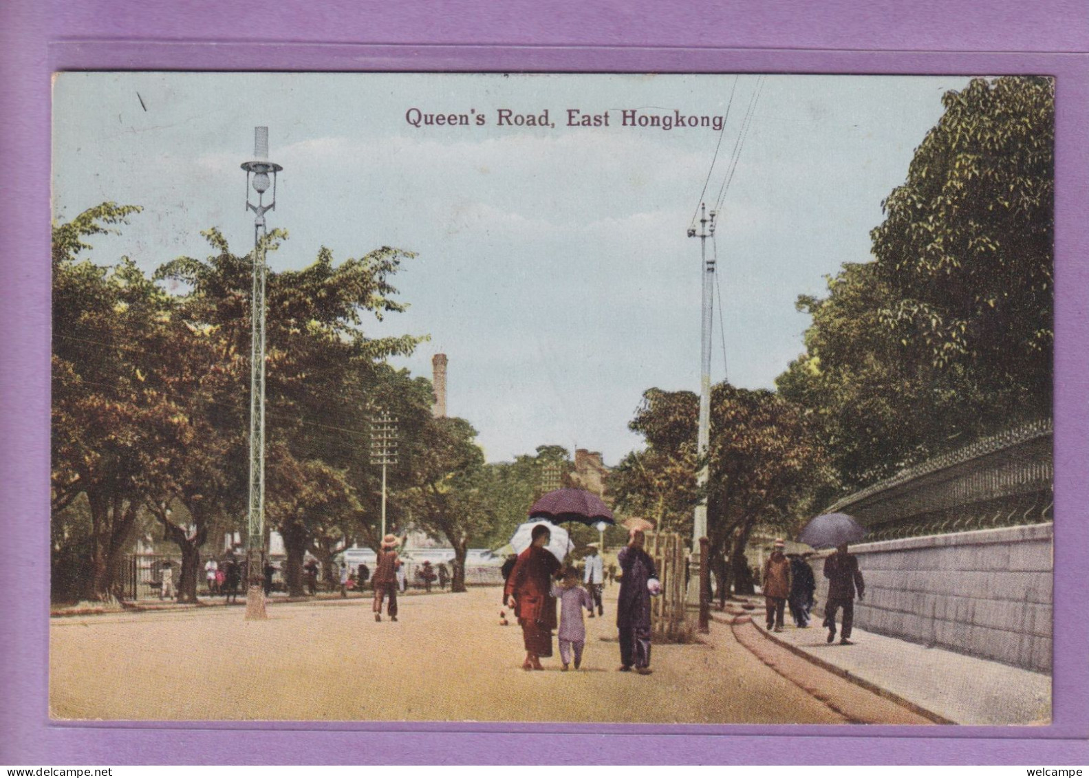 OLD POSTCARD -  EAST HONGKONG - QUEENS ROAD - 1924 - China (Hongkong)