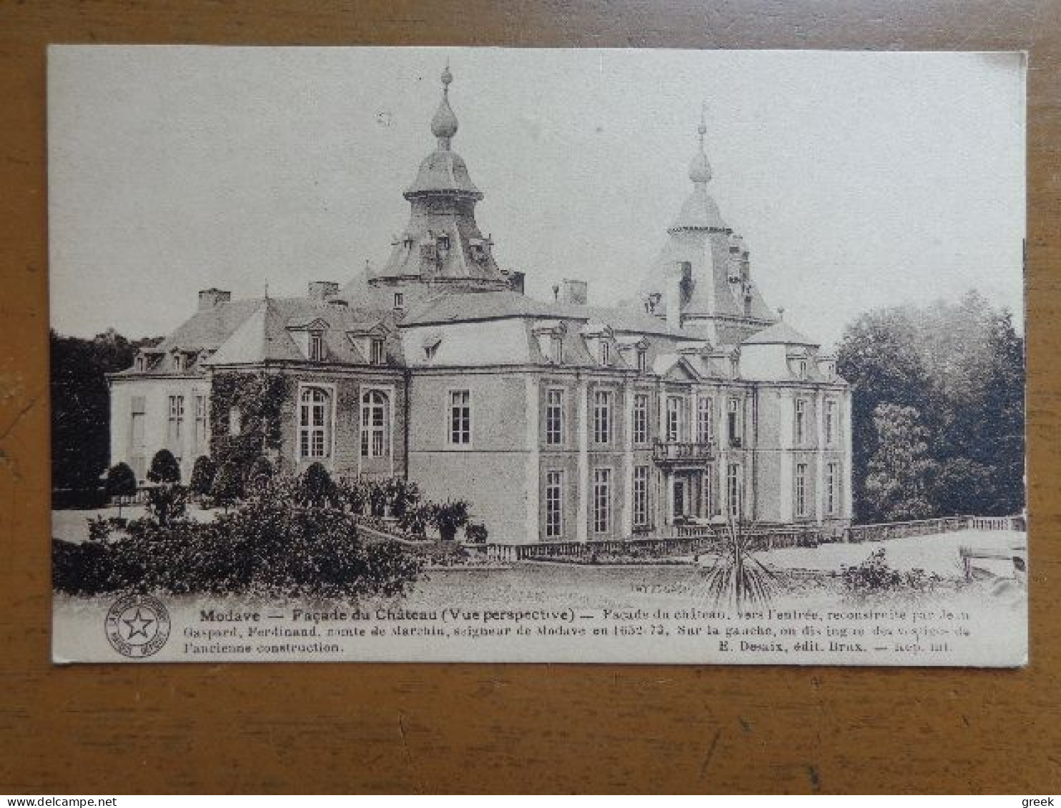 2 Cartes De Modave: Facade Du Chateau (bedrukte Achterzijde) + Chateau Et Pont Vus Du Parc (1932) - Modave