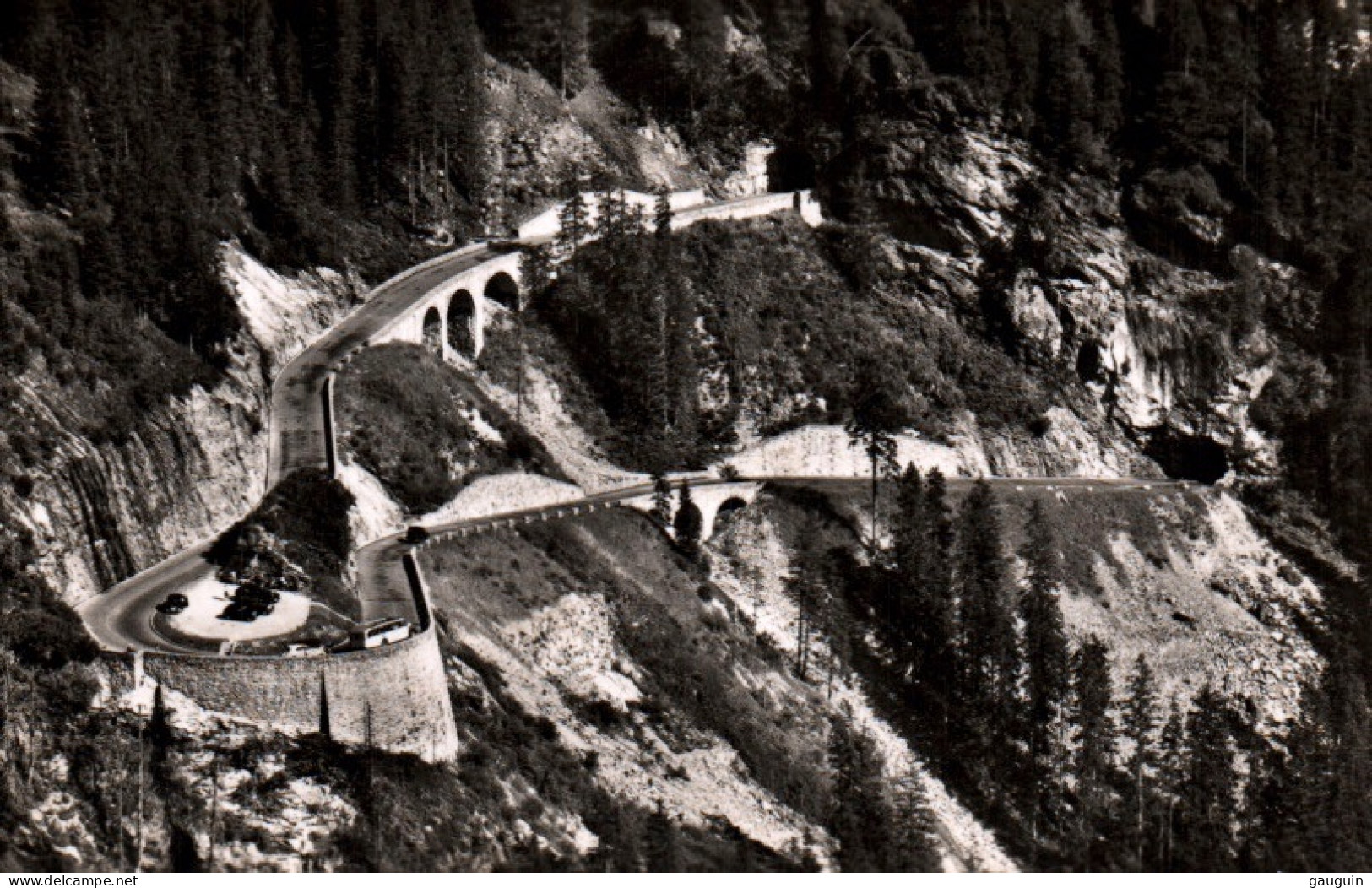 CPSM - GADMEN Wendeplatte - Sustenstrasse Tunnel Dans Le Gschletterschlagwald - Edit. Gyger Klopfenstein (format 9x14) - Gadmen 