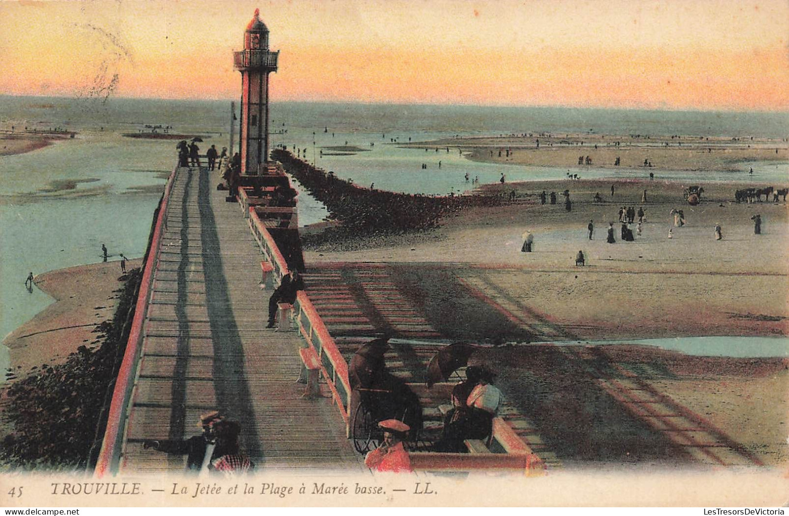 FRANCE - Trouville -La Jetée Et La Plage à Marée Basse - LL - Animé - Colorisé - Carte Postale Ancienne - Trouville