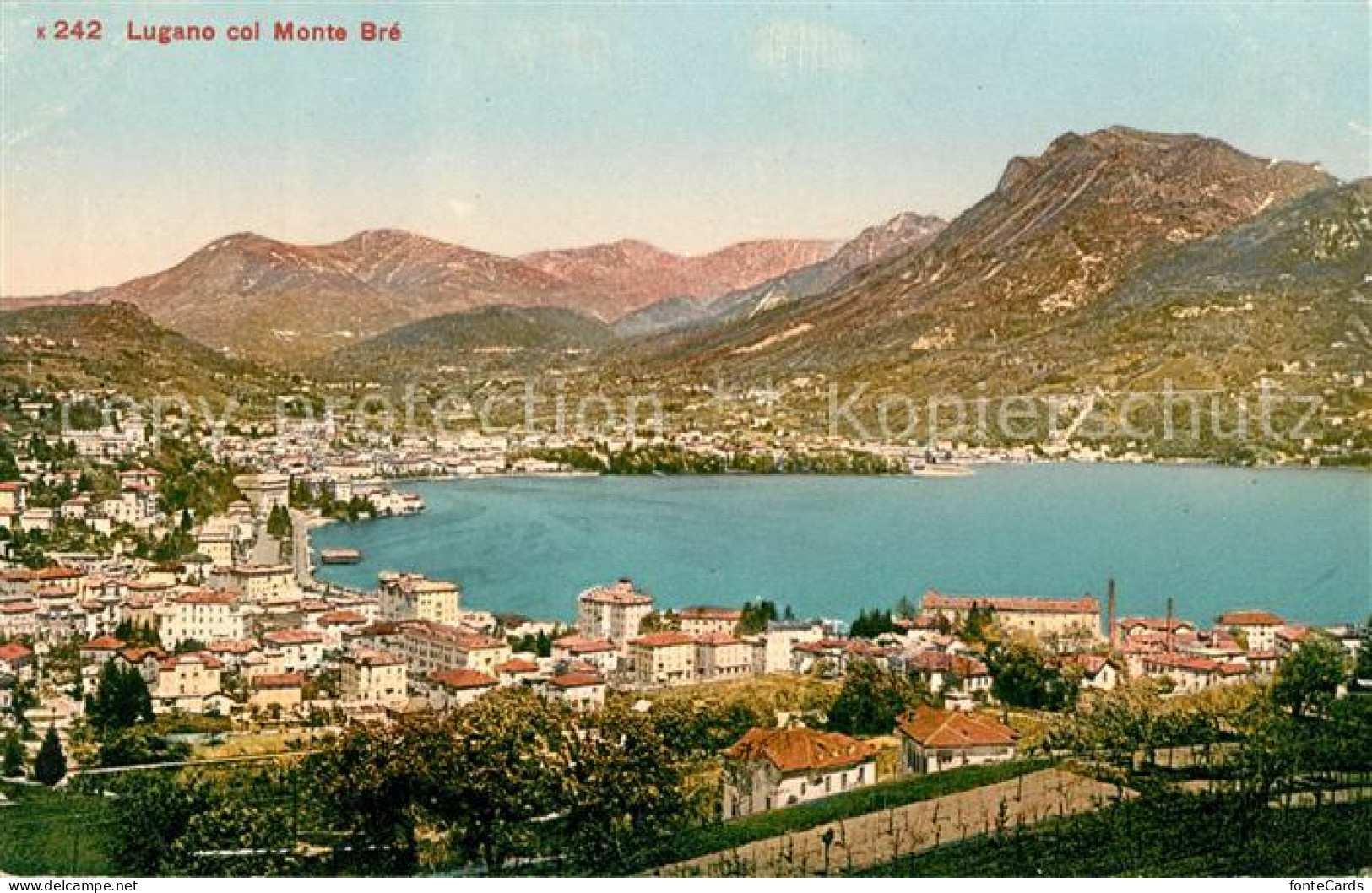 13012817 Lugano Lago Di Lugano Panorama Col Monte Bre Luganersee Lugano - Sonstige & Ohne Zuordnung