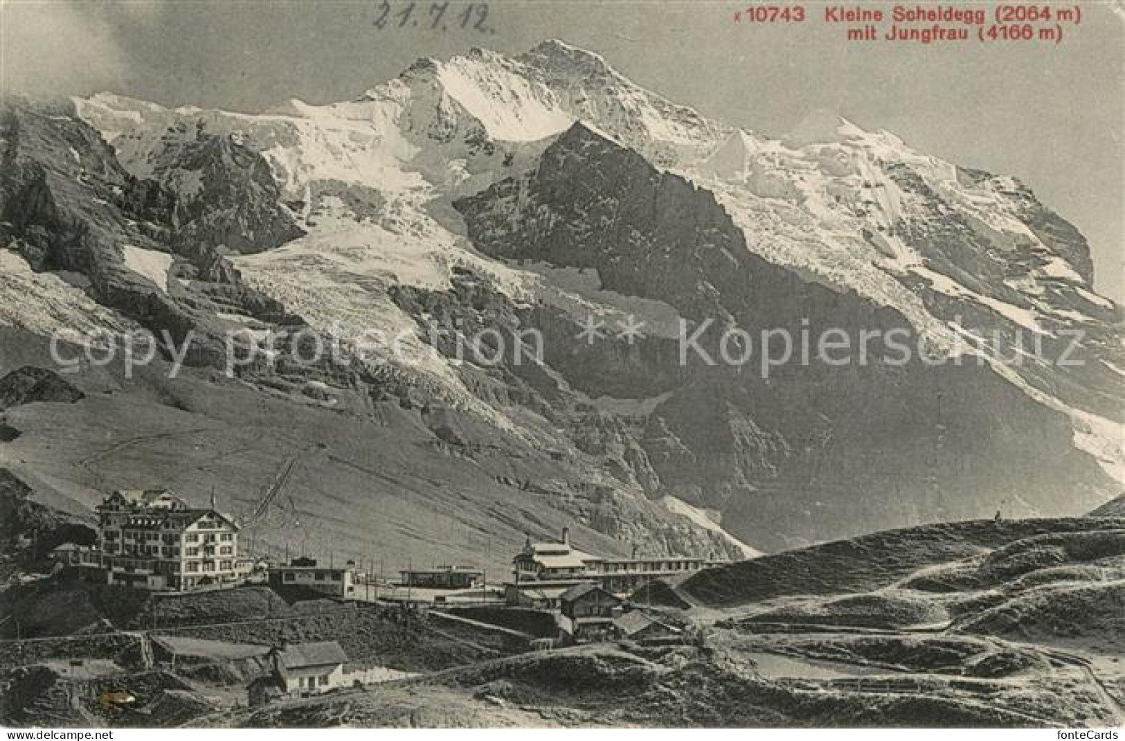 13012789 Kleine Scheidegg Interlaken Berghotel Mit Jungfrau Berner Alpen Kleine  - Sonstige & Ohne Zuordnung