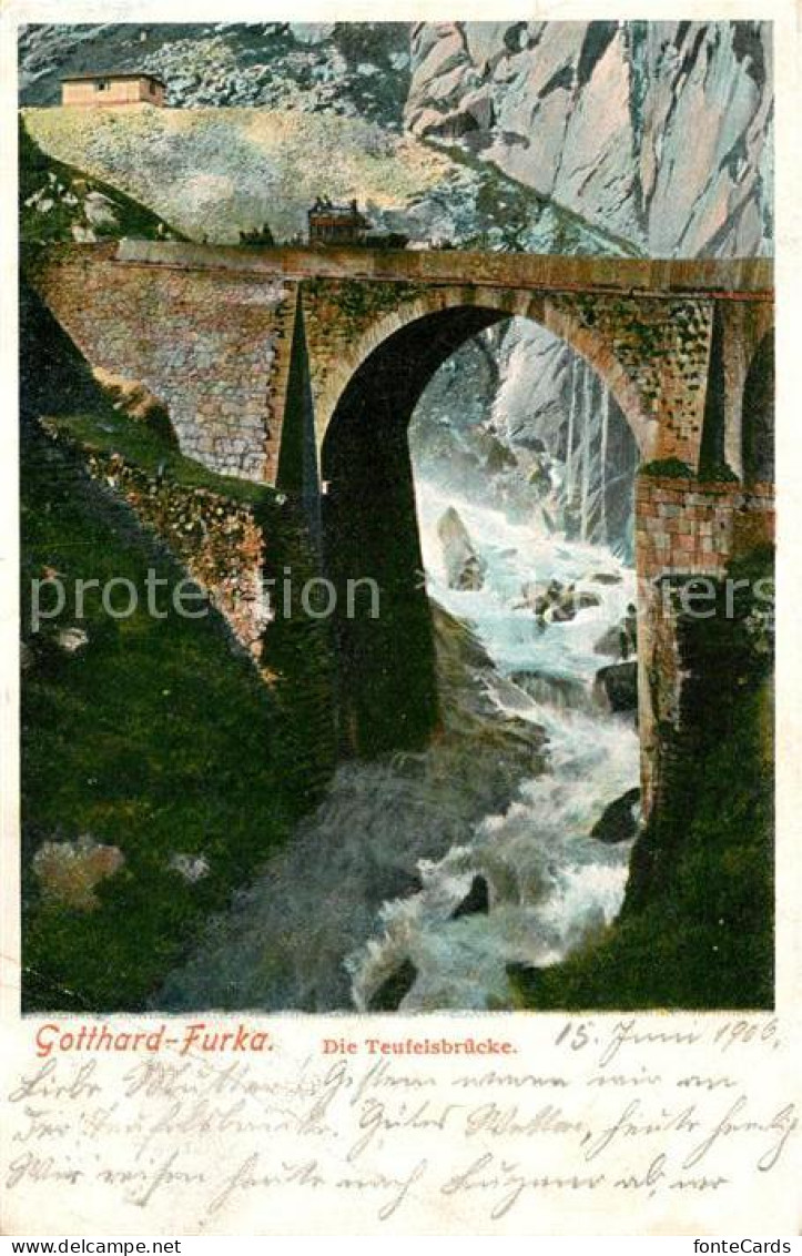 13010929 Gotthardpass Gotthard Furka Teufelsbruecke Bergbach Alpen St Gotthard - Andere & Zonder Classificatie