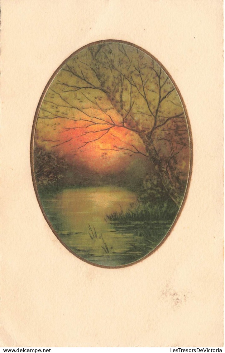 FANTAISIES - Coucher Du Soleil Vu De L'étang - Colorisé - Carte Postale Ancienne - Autres & Non Classés