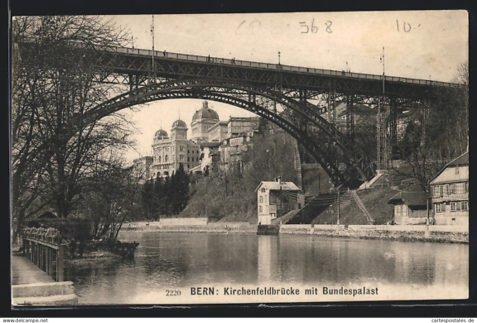 AK Bern, Durchblick Unter Der Kirchenfeldbrücke Auf Den Bundespalast  - Berne