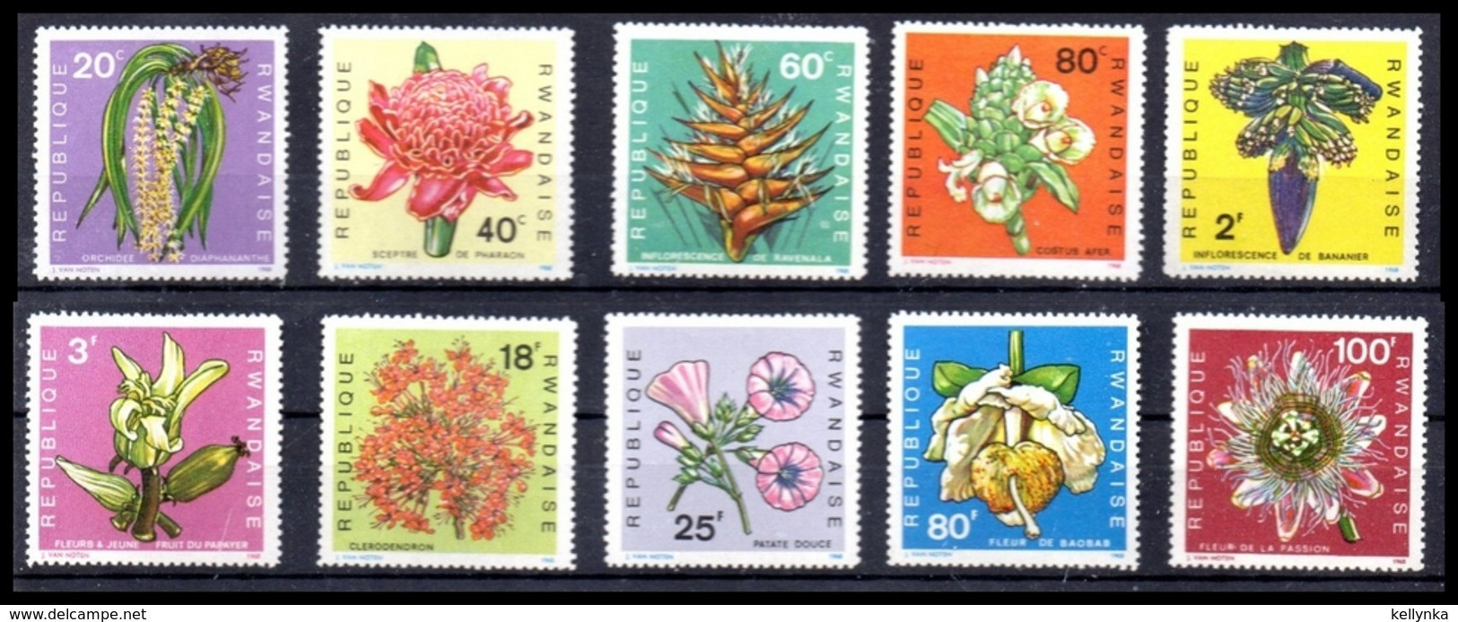 Rwanda - 253/262 - Fleurs II - 1968 - MNH - Ongebruikt