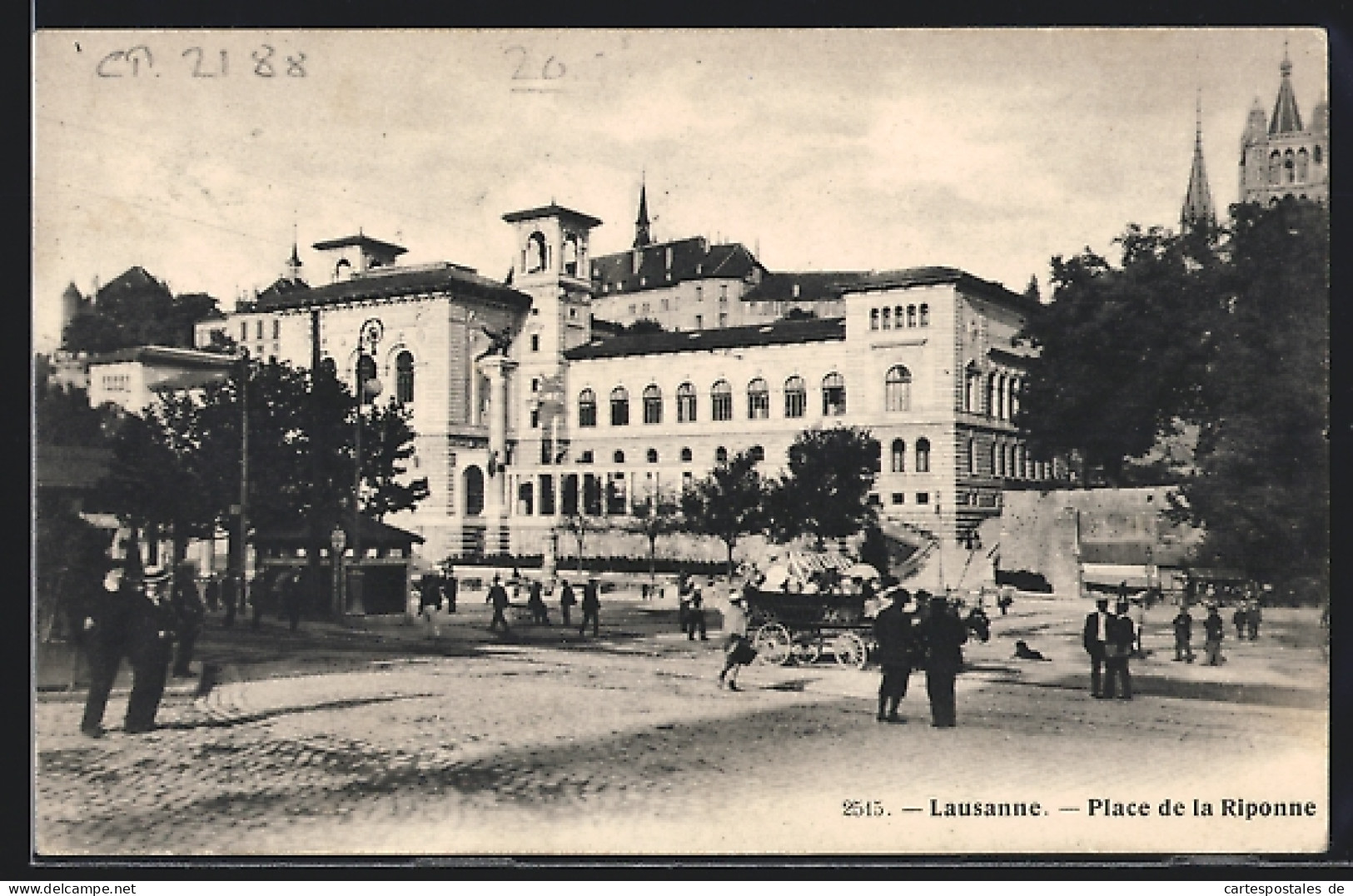 AK Lausanne, Place De La Riponne, Strassenszene  - Lausanne