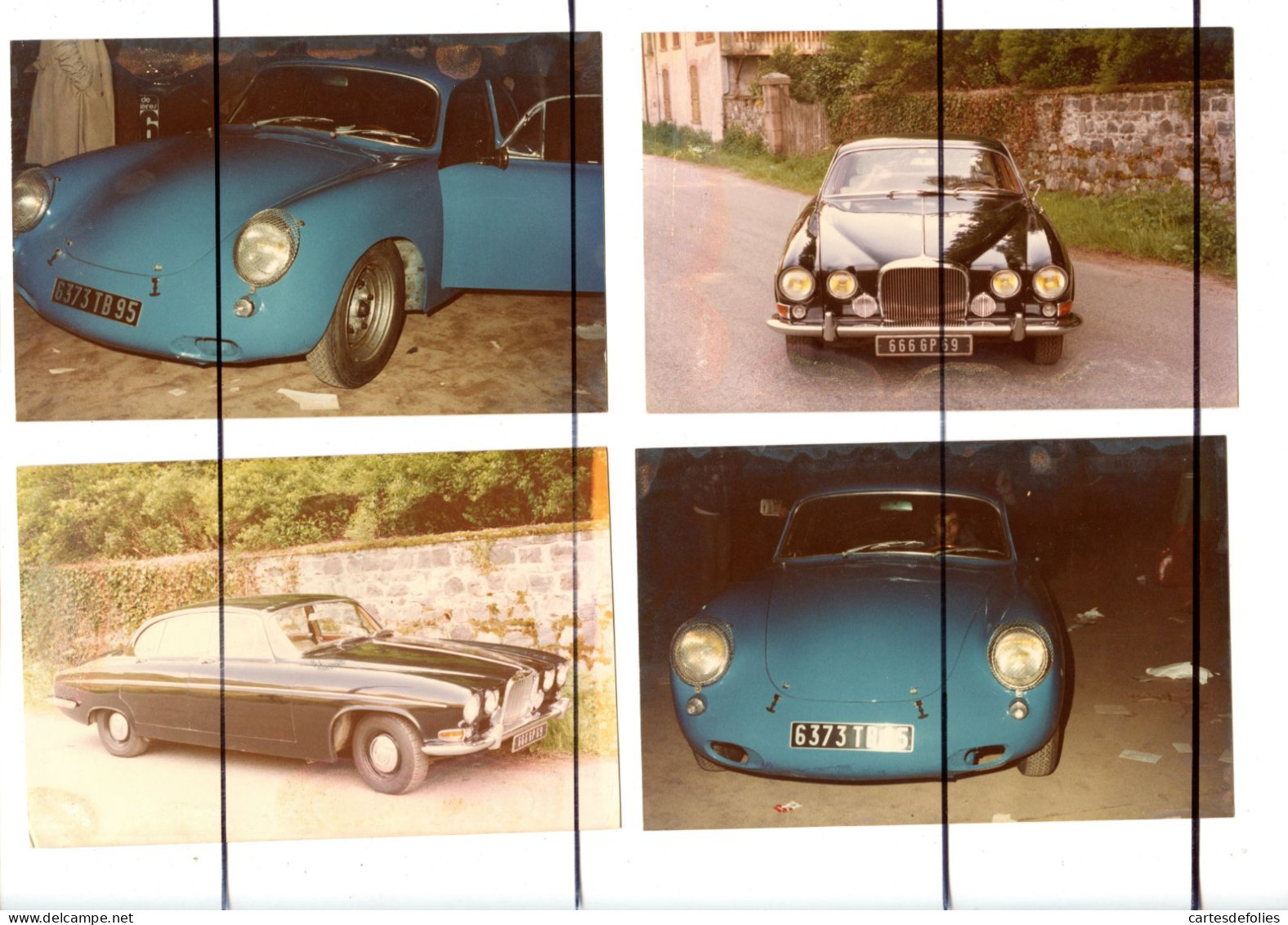 4 PHOTOGRAPHIES. Automobile, Anciennes  Voitures, Voiture, Porche Renault Citroën, Peugeot Jaguar - Cars