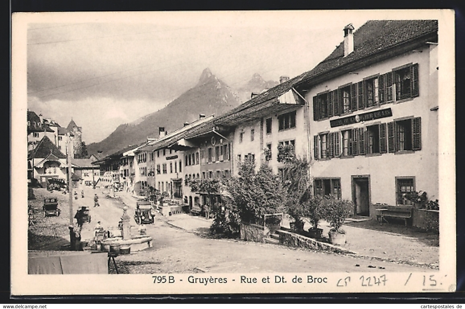 AK Gruyères, Rue Et Dt. De Broc, Ortspartie  - Gruyères