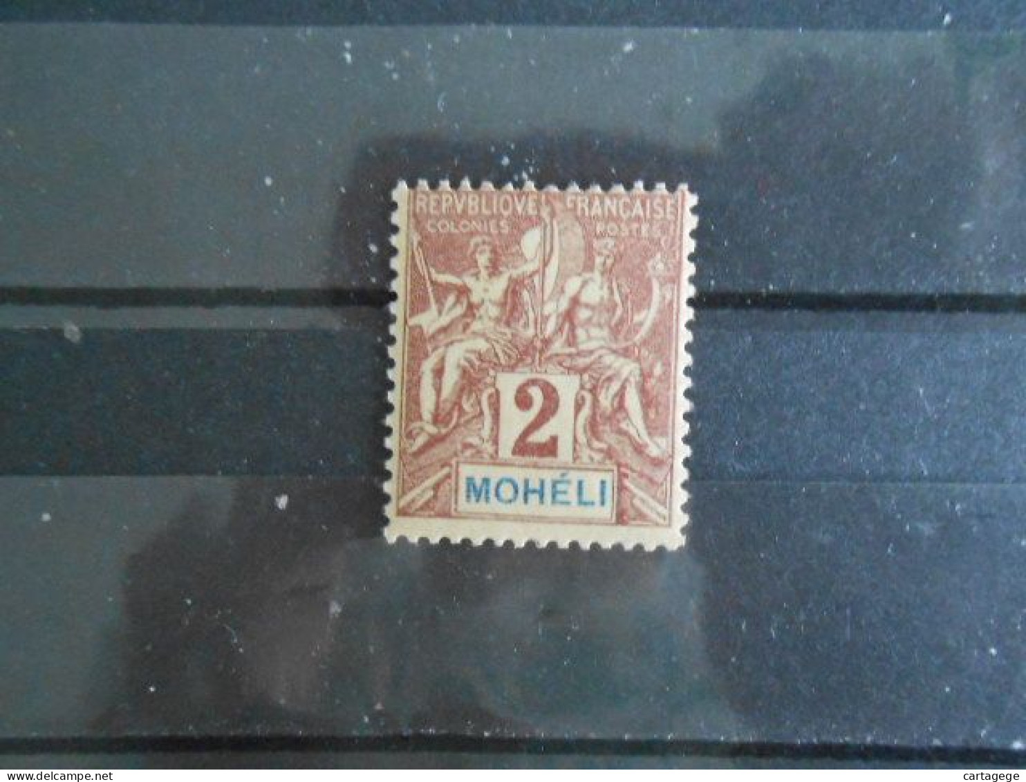 MOHELI YT 2 TYPE DUBOIS 2c. Lilas-brun S.paille* - Neufs