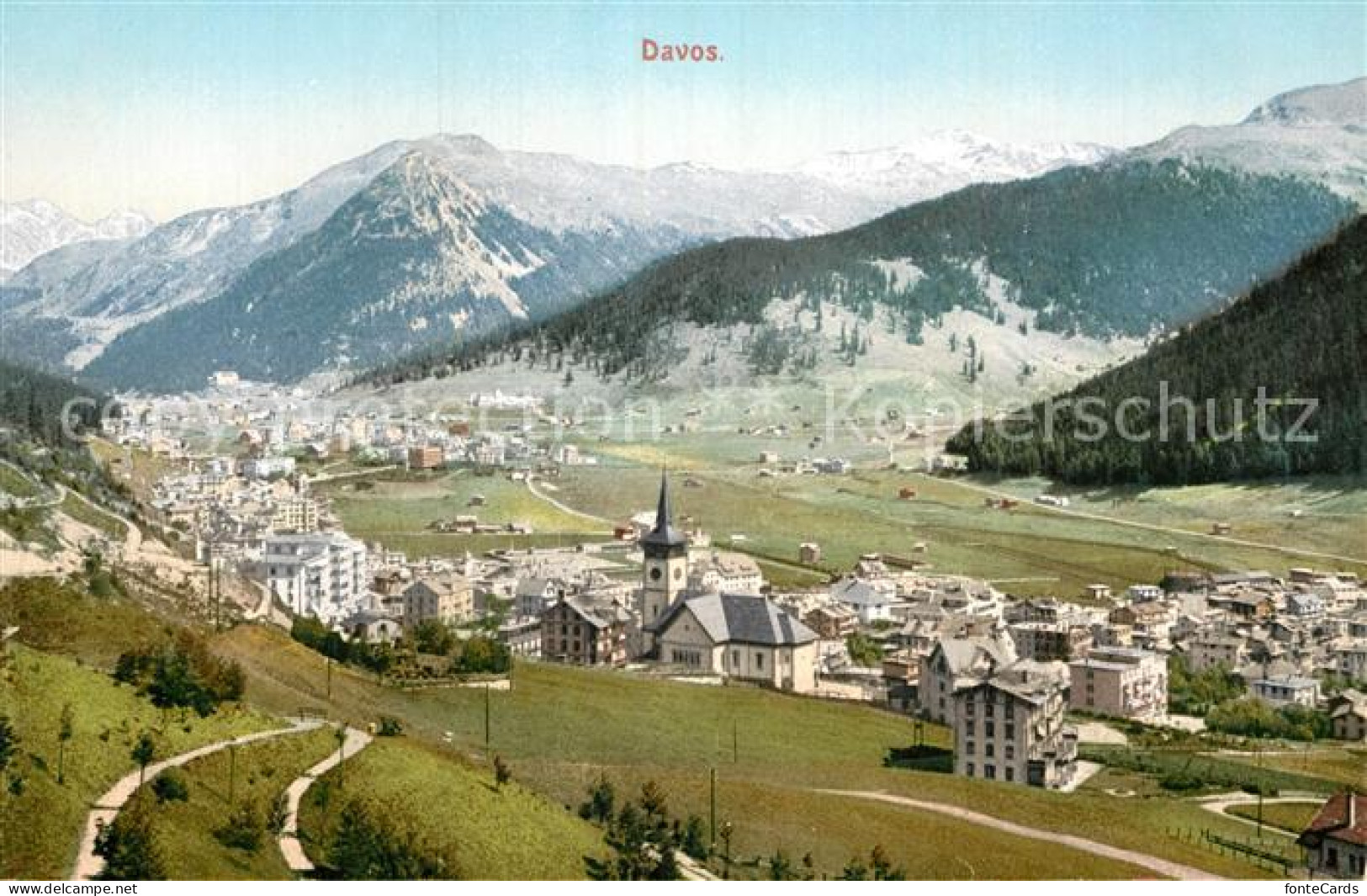 12998969 Davos GR Gesamtansicht Mit Alpenpanorama Davos GR - Autres & Non Classés