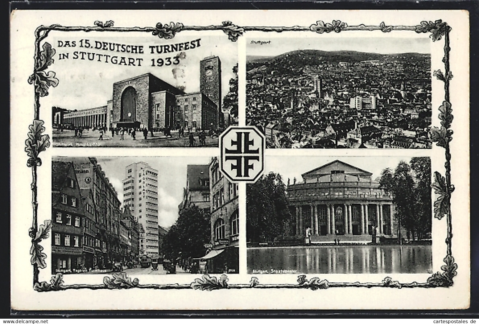 AK Stuttgart, 15. Deutsches Turnfest 1933, Hauptbahnhof, Strassenpartie Mit Tagblatt Turmhaus  - Sonstige & Ohne Zuordnung