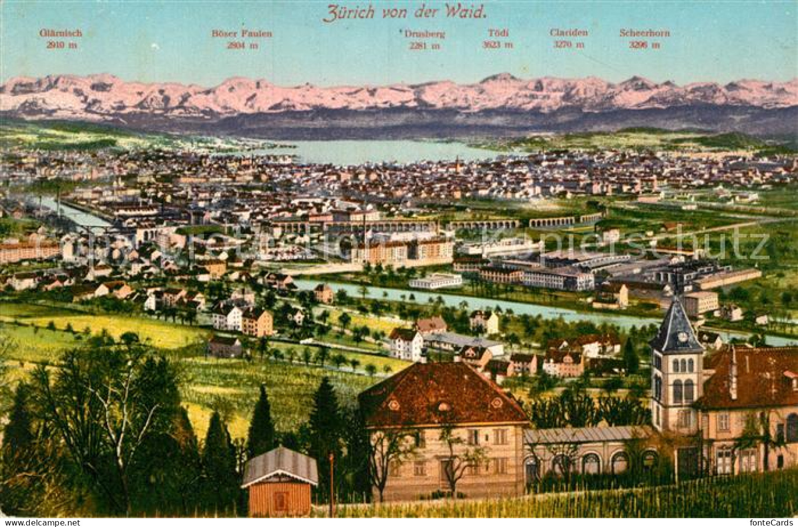 12995067 Zuerich ZH Panorama Blick Von Der Waid Alpenblick Zuerich - Other & Unclassified