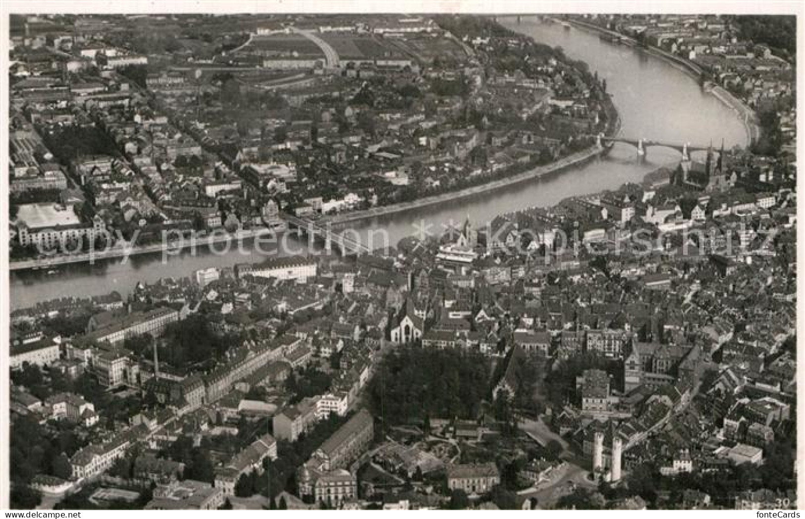 12994679 Basel BS Mittlere Rheinbruecke Und Wettsteinbruecke Serie Fliegeraufnah - Sonstige & Ohne Zuordnung