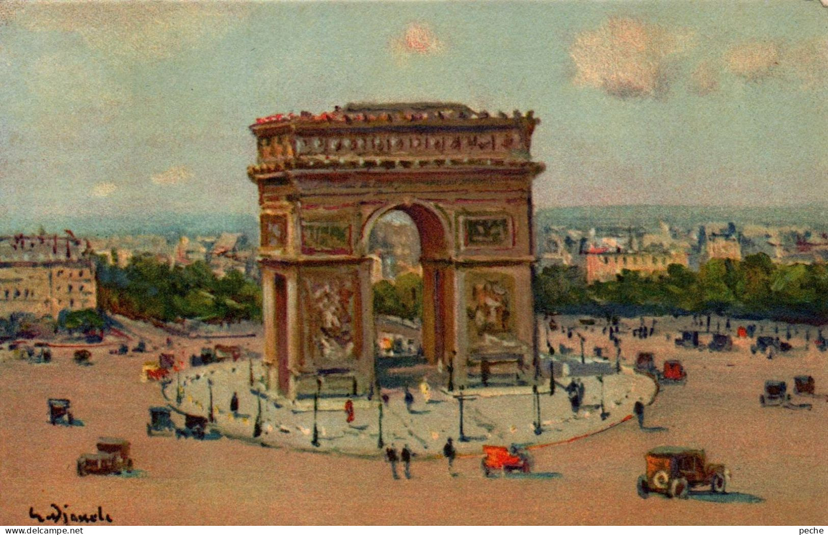 N° 2483 W -cpa Paris -illustrateur- Arc De Triomphe- - Arc De Triomphe