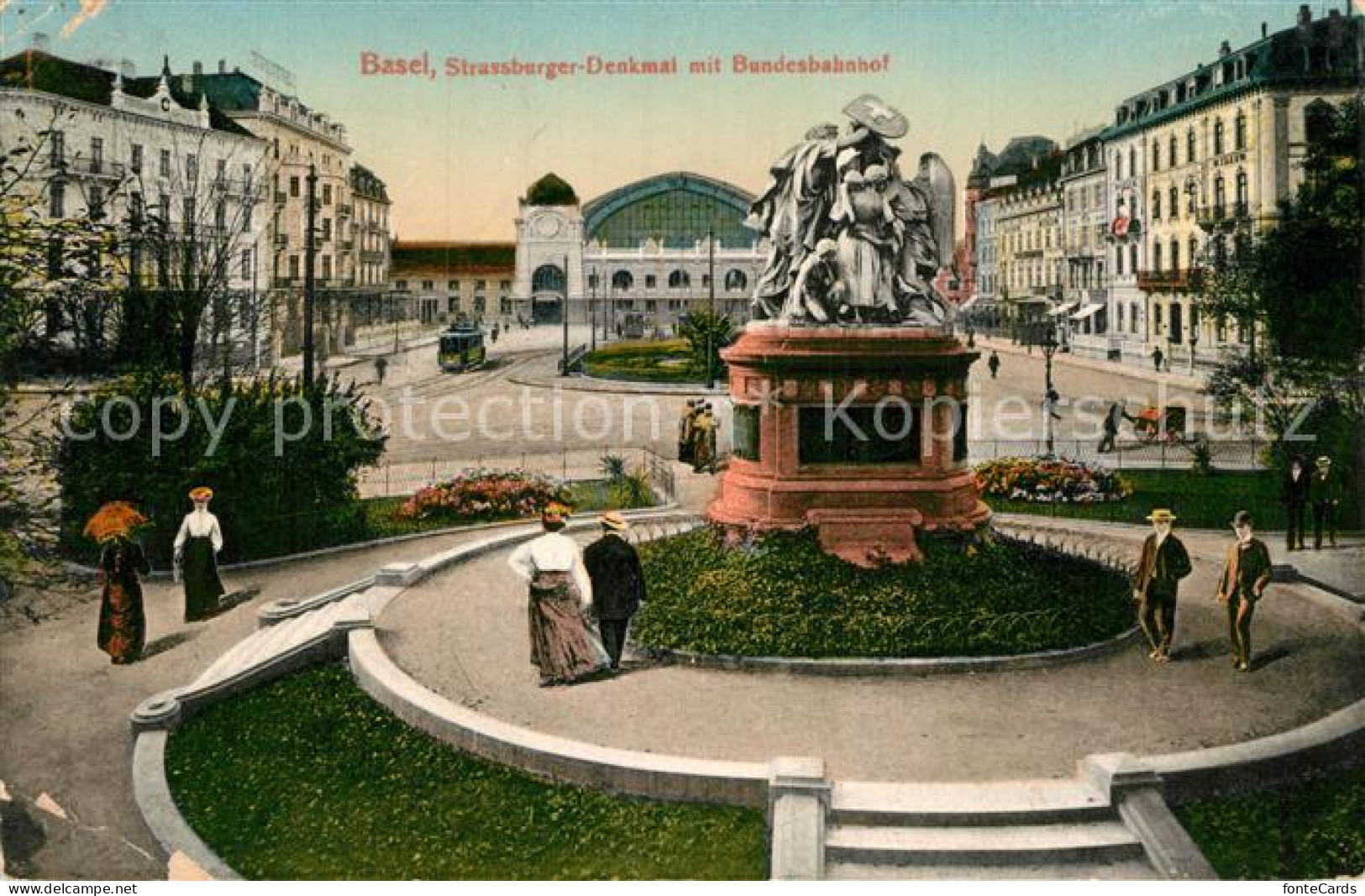 12994667 Basel BS Strassburger Denkmal Mit Bundesbahnhof Basel BS - Other & Unclassified