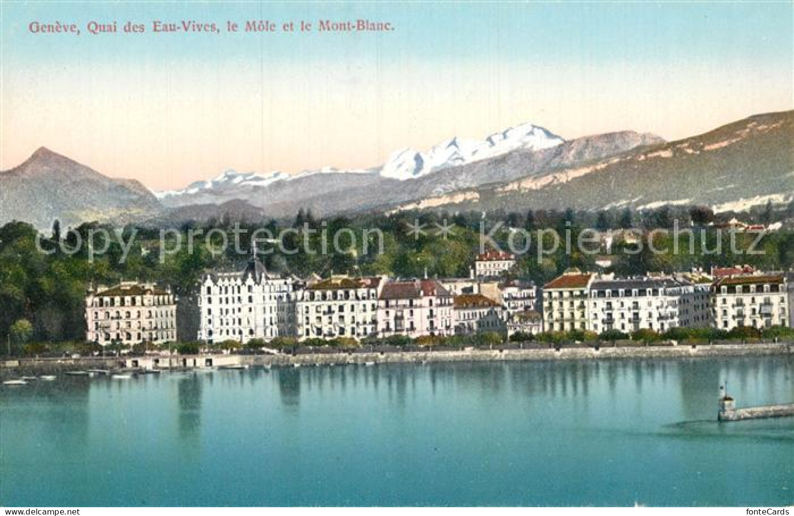 12994649 Geneve GE Quai Des Eaux Vives Lac Leman Le Mole Et Le Mont Blanc Geneve - Sonstige & Ohne Zuordnung