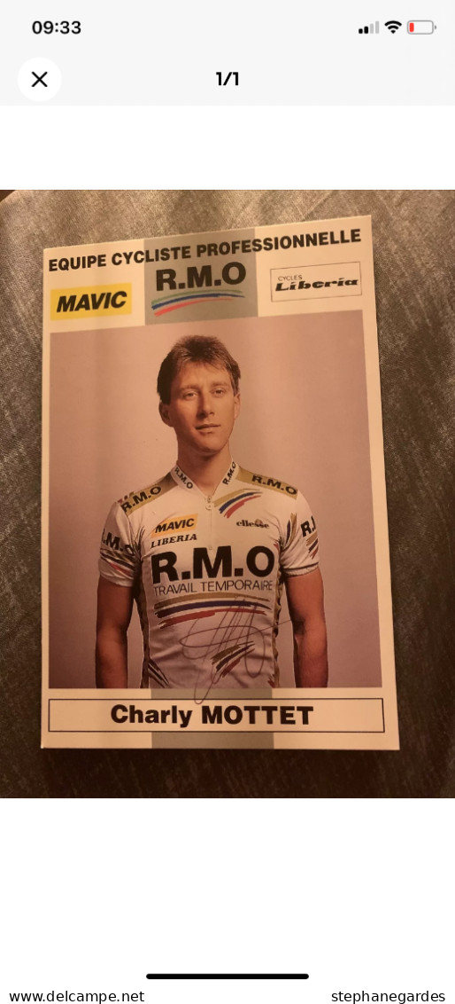 Carte Postale Cyclisme Charly MOTTET Avec Autographe Équipe RMO - Radsport