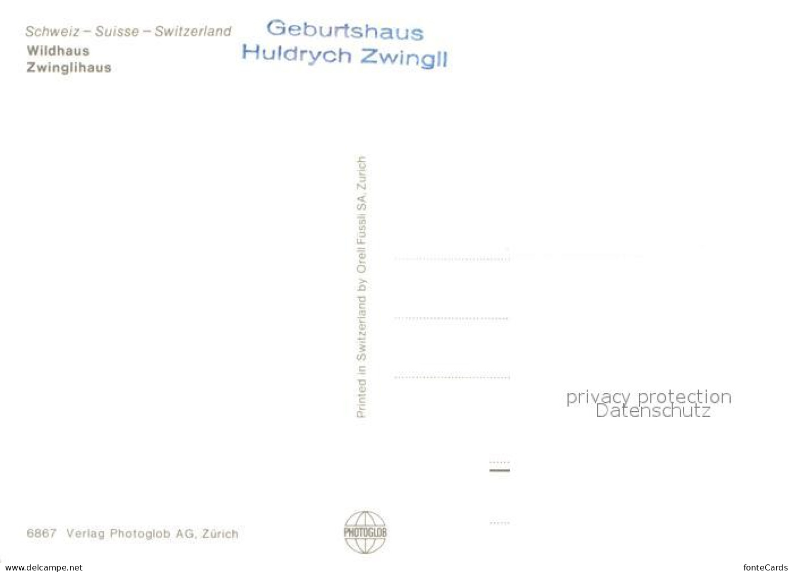 12993639 Wildhaus SG Zwinglihaus Wildhaus SG - Autres & Non Classés