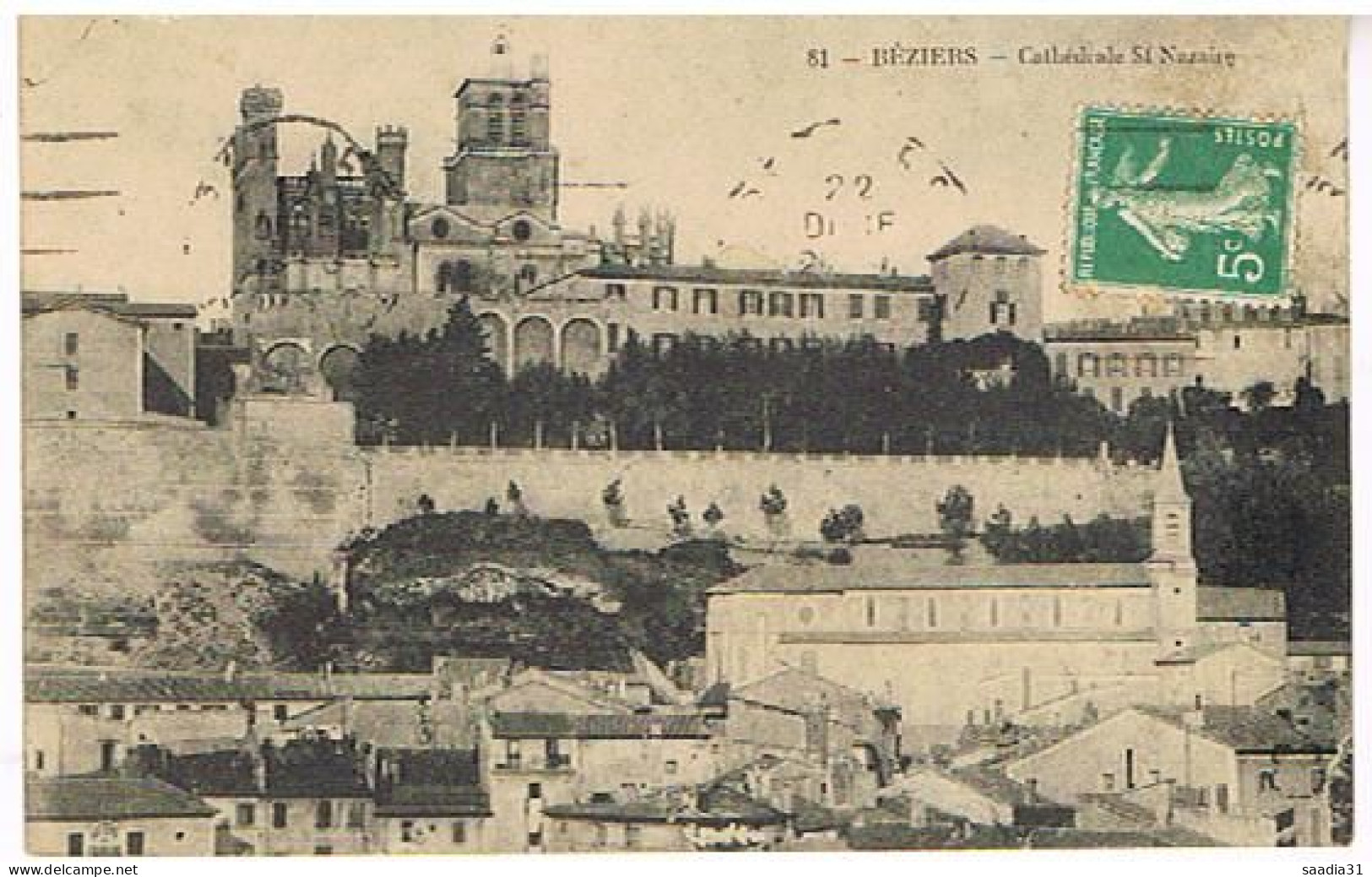 34 BEZIERS   LA CATHEDRALE SAINT NAZAIRE  1915 - Beziers