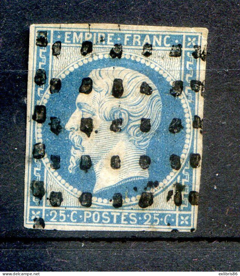 060524 TIMBRE FRANCE N° 15   Sans Clair , 4 Marges  Gros Points Carrés - 1853-1860 Napoléon III.