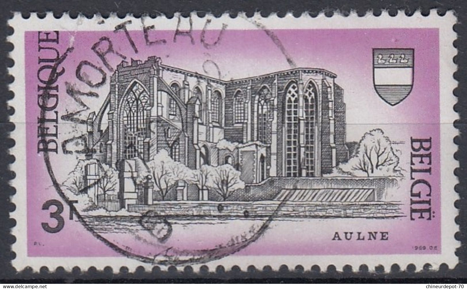 Abbaye Aulne Cachet Lamorteau - Used Stamps