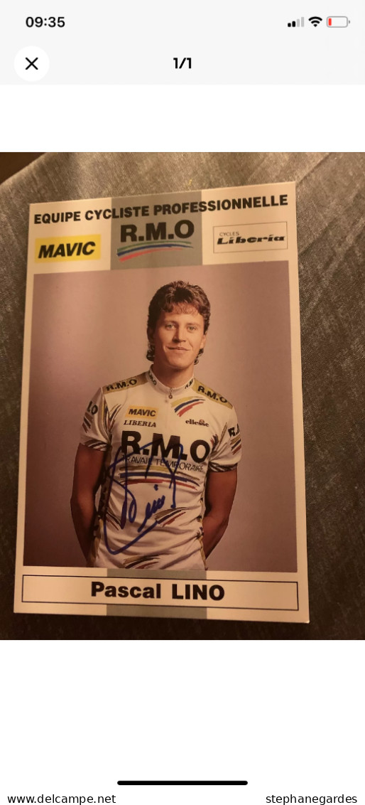 Carte Postale Cyclisme Pascal LINO Avec Autographe Équipe RMO - Radsport