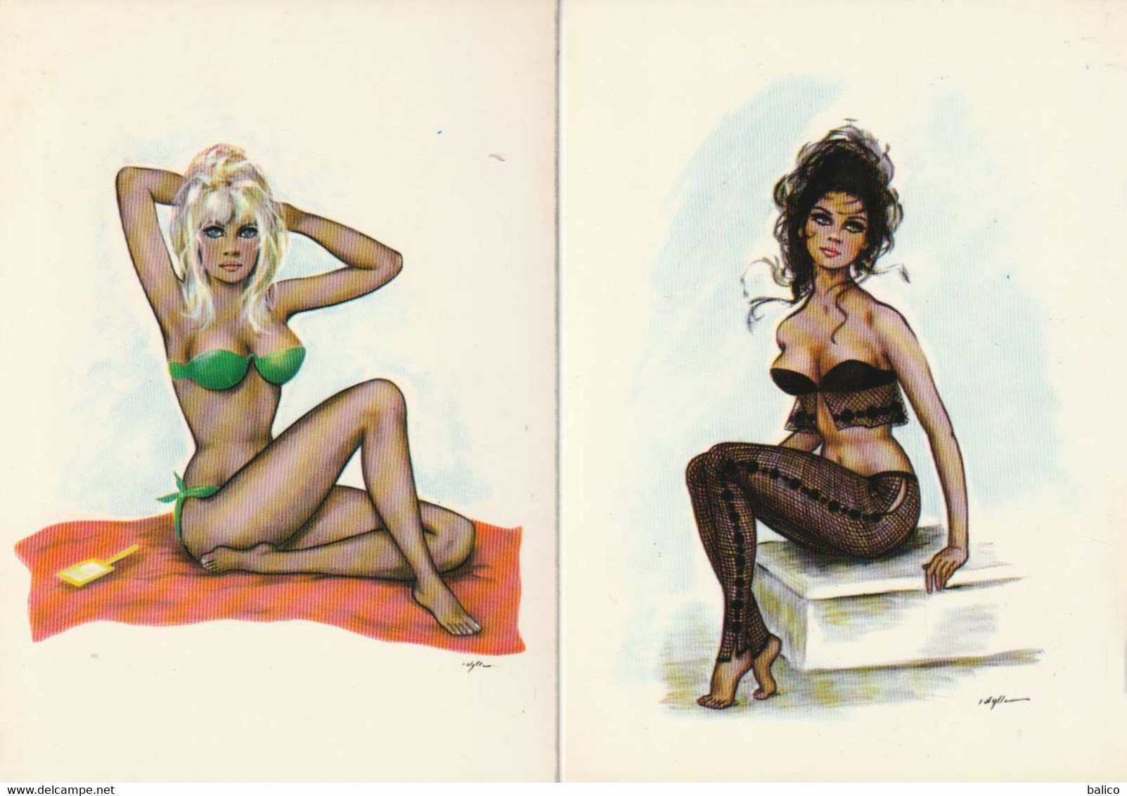 Pin-Ups  - 6 Cartes Postales   -   Années 55/60  Réf, 151 - Pin-Ups