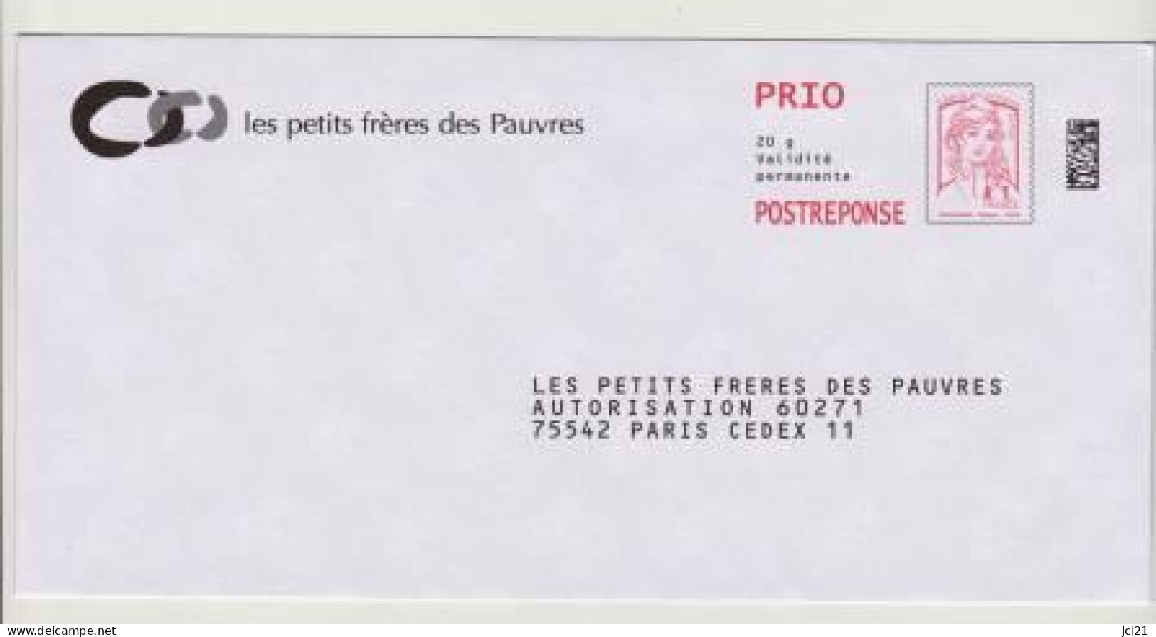 PAP " Marianne De La Jeunesse " Ciappa&Kavena POSTREPONSE PRIO Datamatrix - LES PETITS FRERES DES PAUVRES - Neuve_P469 - Prêts-à-poster:Answer/Ciappa-Kavena