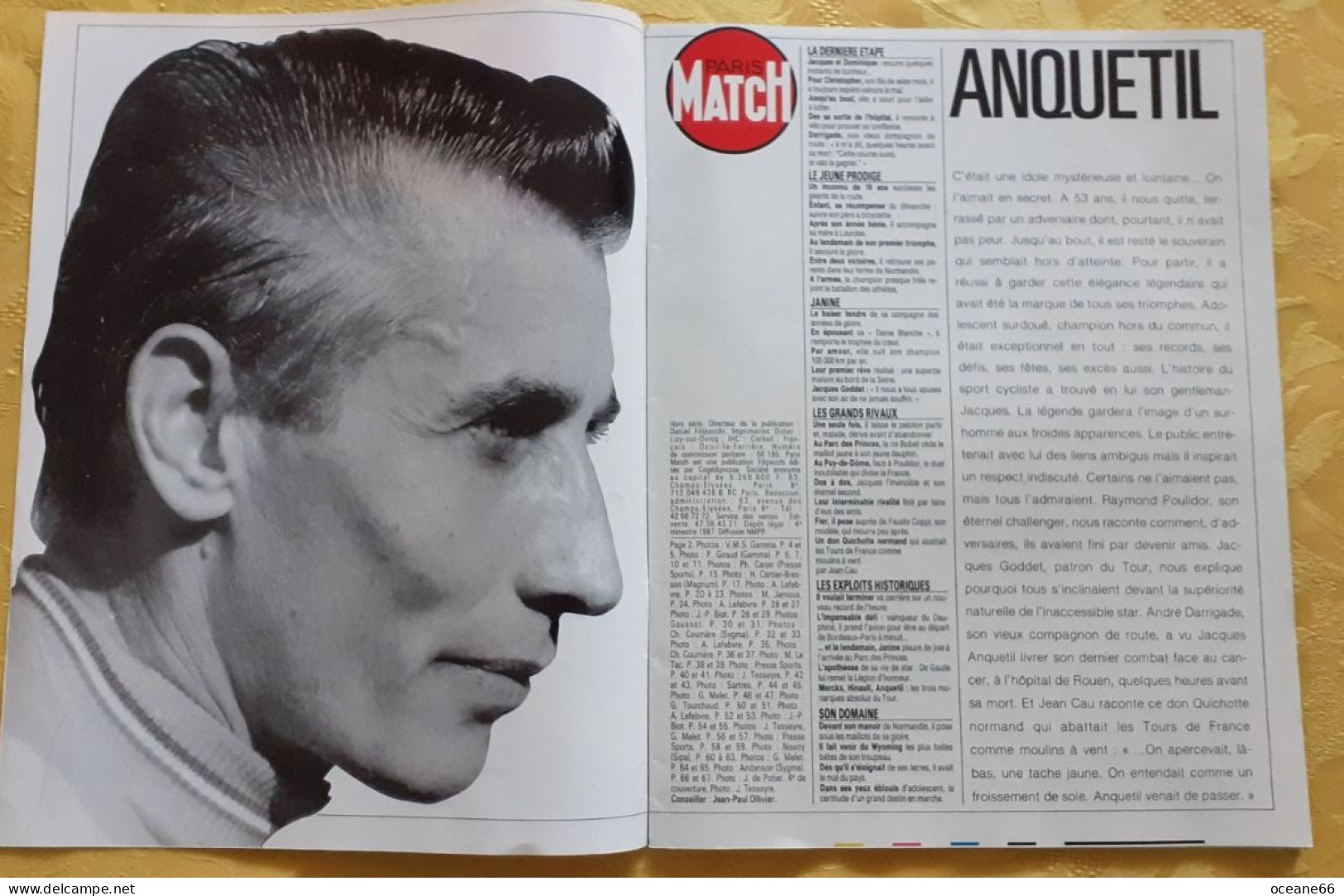 Paris Match Jacques Anquetil Hors Série Nombreuses Photos - Cycling