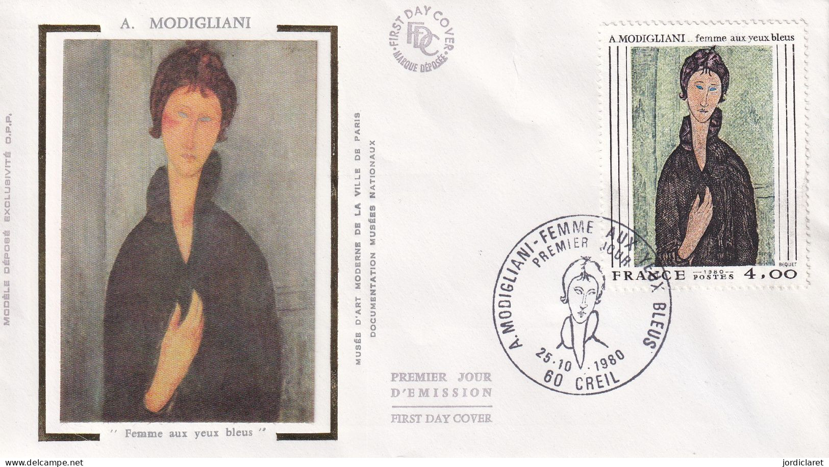 FDC  1980  FRANCIA  MODIGLIANI - Autres & Non Classés