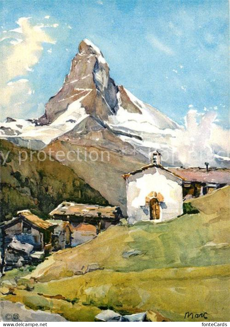 12949539 Matterhorn VS Findelen Kuenstlerkarte  Matterhorn VS - Altri & Non Classificati