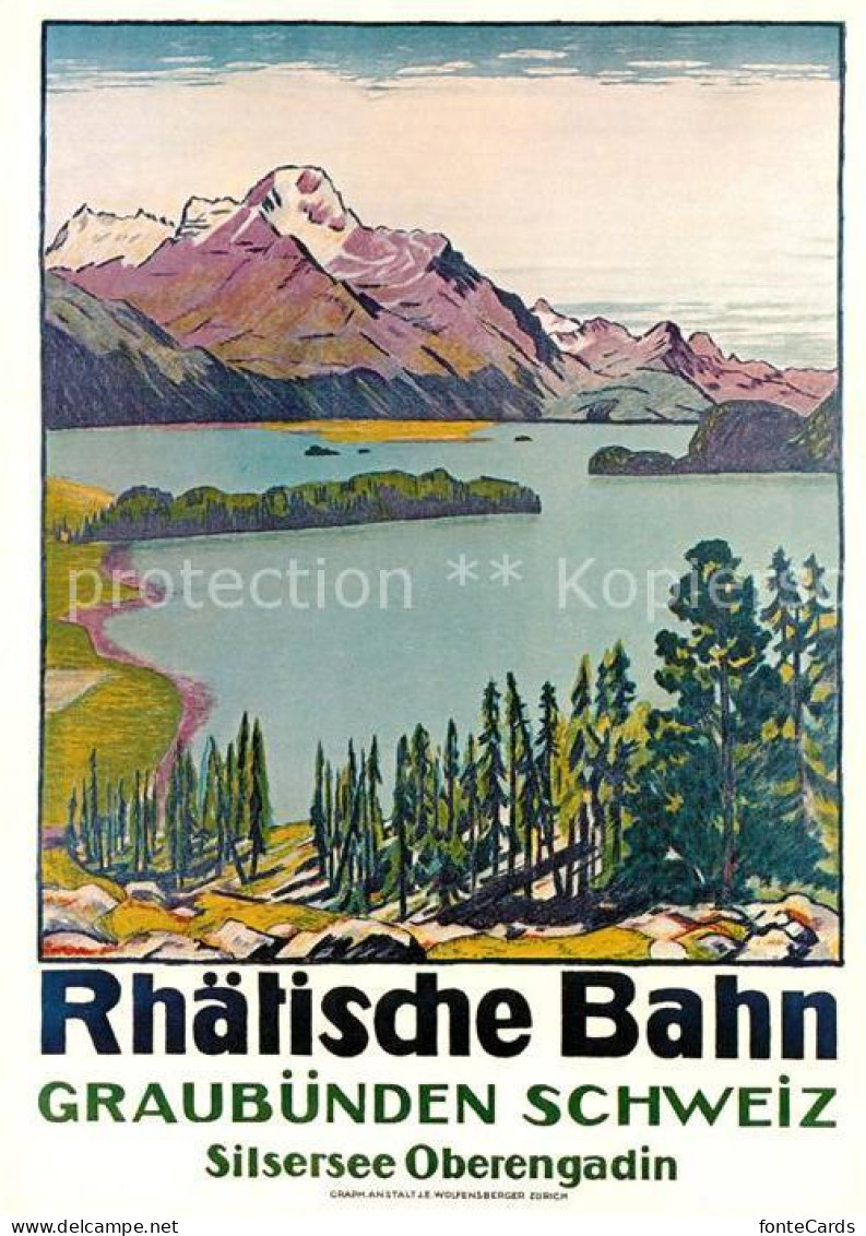 12948857 Rhaetische Bahn Emile Cardinaux Plakat 1916 Graubuenden Schweiz Silsers - Autres & Non Classés