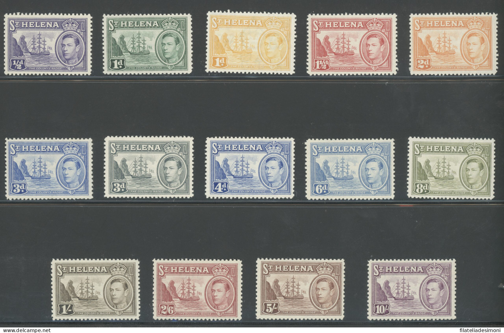 1938-44 St. Helena, Stanley Gibbons N. 131-140 - Giorgio VI - MNH** - Sonstige & Ohne Zuordnung