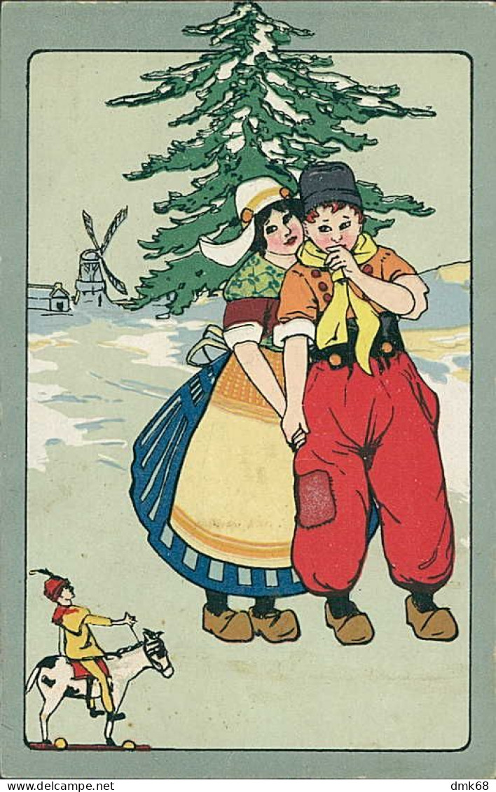 PINOT SIGNED 1910s POSTCARD - DUTH BOY & GIRL & MILL & HORSE TOY - EDIT ARS NOVA - 480 (5738) - Other & Unclassified