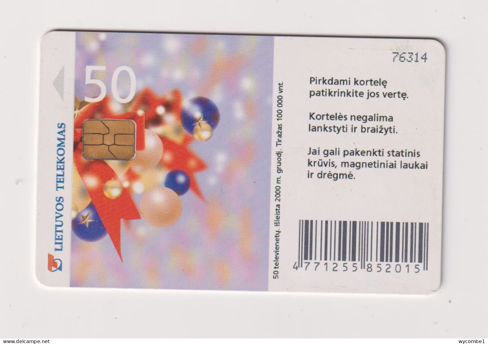 LITHUANIA - Christmas Chip Phonecard - Lituania