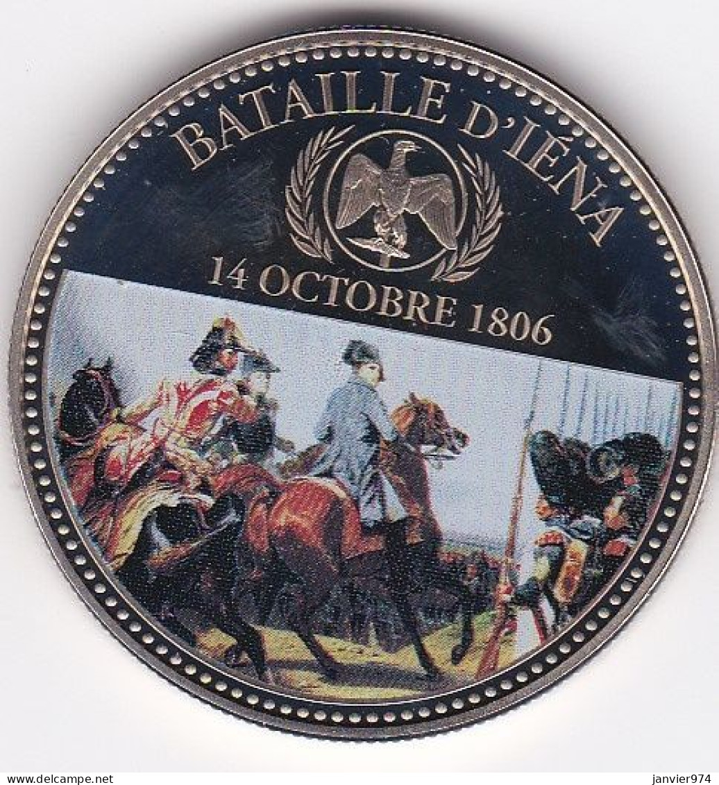 Medaille Colorisée . Napoleon I. Bataille D'Iéna 14 Octobre 1806 En Cupronickel , Dans Sa Capsule , FDC - Autres & Non Classés