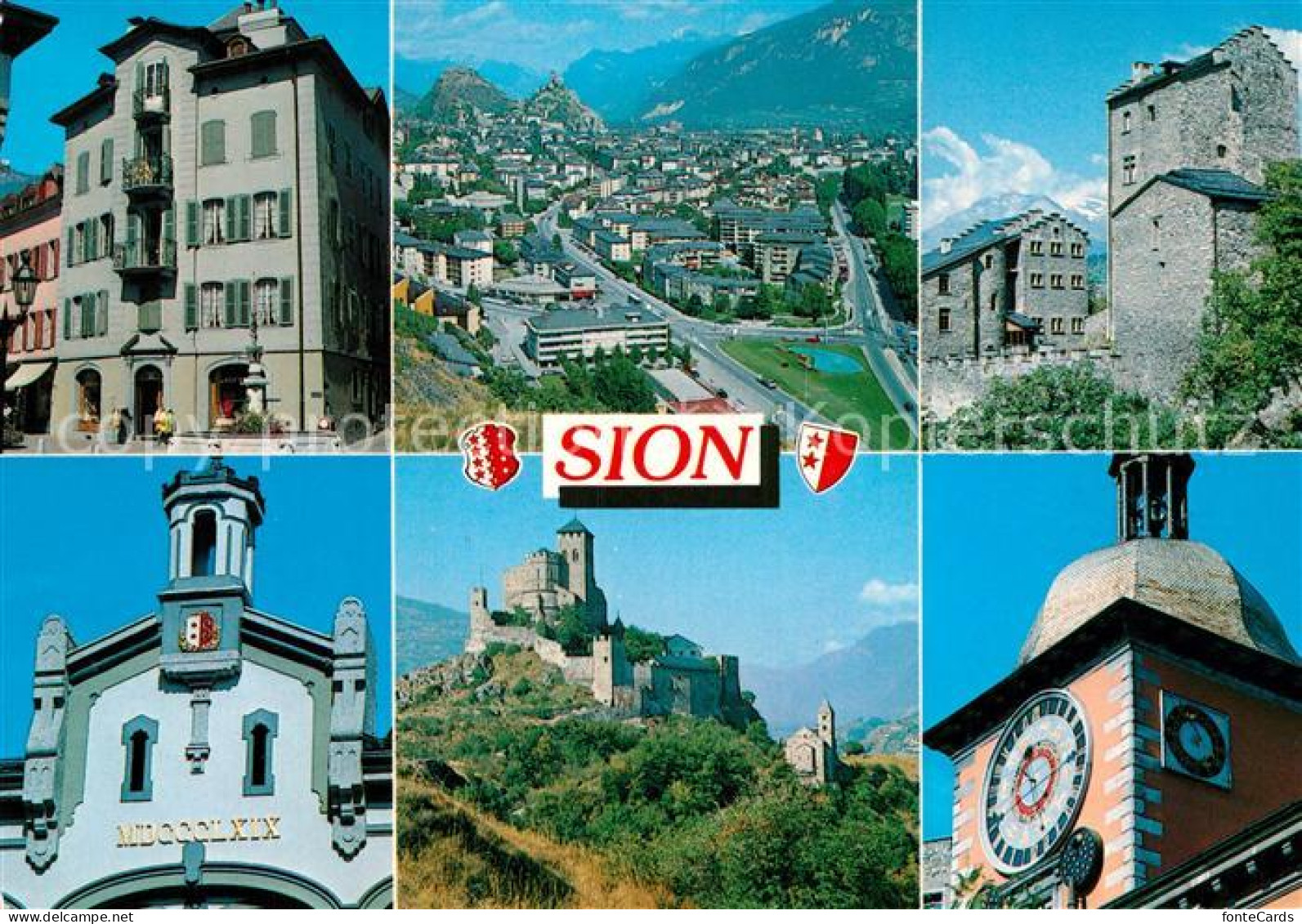 12935369 Sion VS Teilansichten Kirche Burg Sion - Other & Unclassified