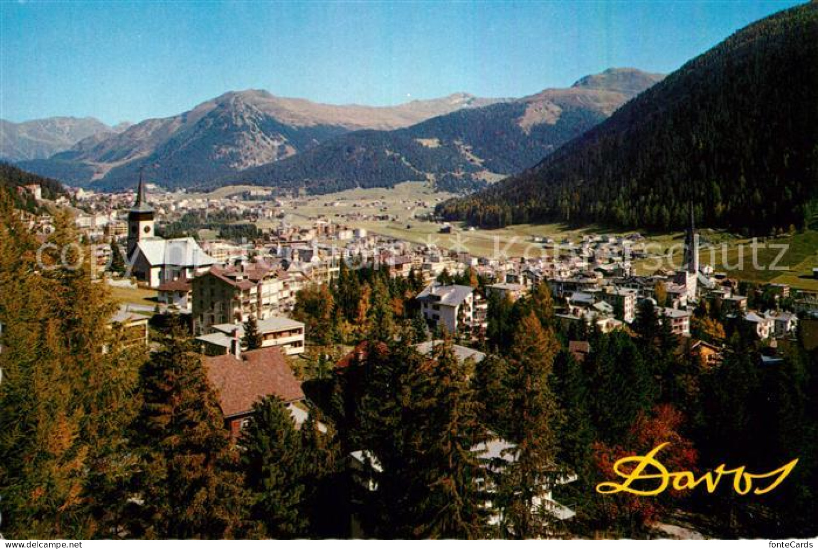 12934237 Davos GR Panorama Blick Gegen Rhaetikon Seehorn Und Pischahorn Alpen Da - Altri & Non Classificati