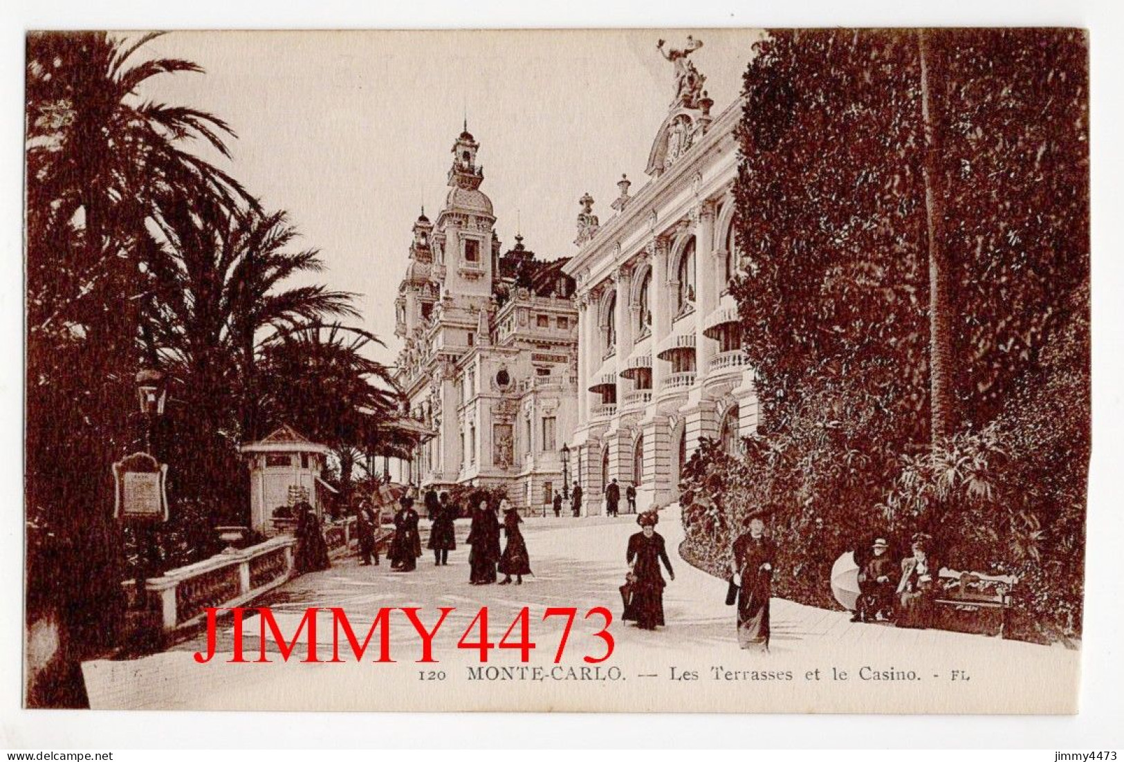 CPA - MONTE-CARLO - Les Terrasses Et Le Casino ( Rue Bien Animée ) N° 120 - Edit. Frédéric Laugier - Monte-Carlo